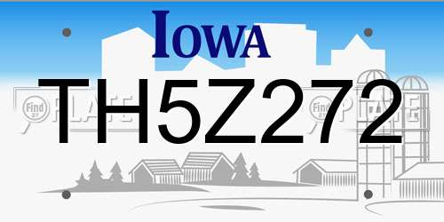 TH5Z272 Iowa License Plate