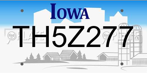 TH5Z277 Iowa License Plate