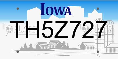 TH5Z727 Iowa License Plate