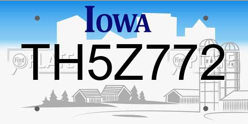 TH5Z772 Iowa License Plate