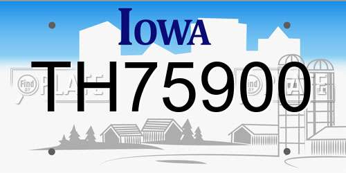 TH75900 Iowa License Plate