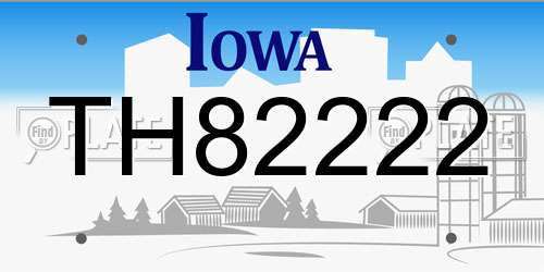TH82222 Iowa License Plate
