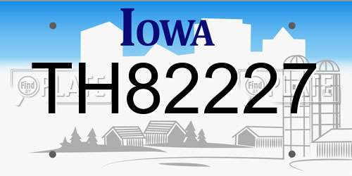 TH82227 Iowa License Plate