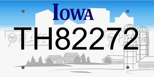TH82272 Iowa License Plate