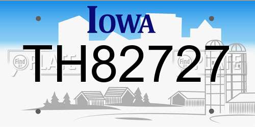 TH82727 Iowa License Plate
