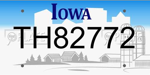 TH82772 Iowa License Plate