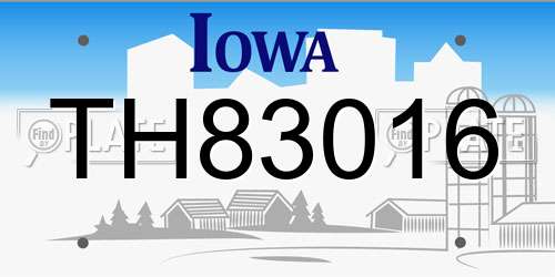 TH83016 Iowa License Plate