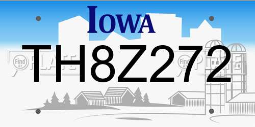 TH8Z272 Iowa License Plate