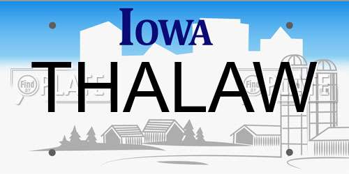 THALAW Iowa License Plate
