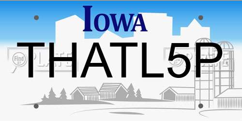 THATL5P Iowa License Plate