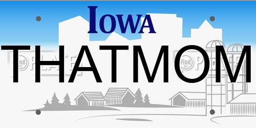 THATMOM Iowa License Plate