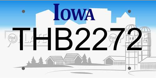THB2272 Iowa License Plate