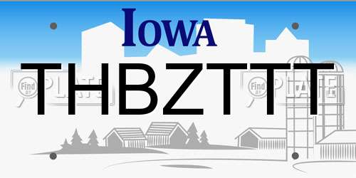 THBZTTT Iowa License Plate