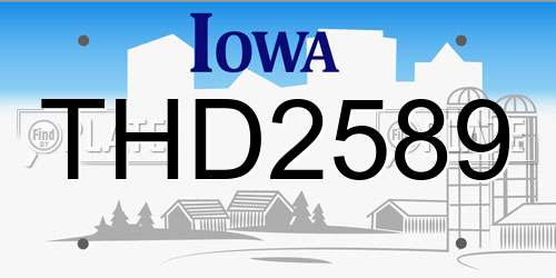 THD2589 Iowa License Plate