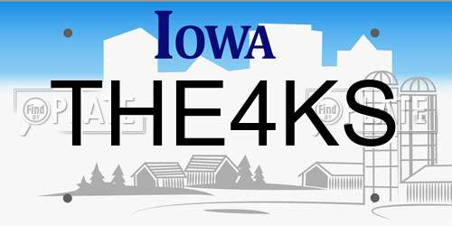 THE4KS Iowa License Plate