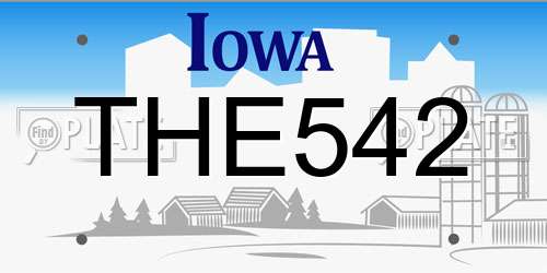THE542 Iowa License Plate