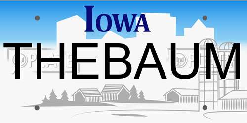THEBAUM Iowa License Plate