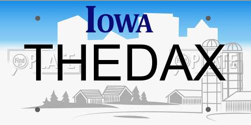 THEDAX Iowa License Plate