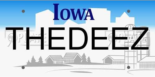 THEDEEZ Iowa License Plate