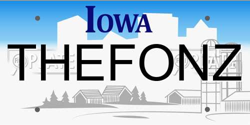 THEFONZ Iowa License Plate