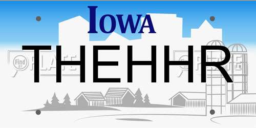 THEHHR Iowa License Plate