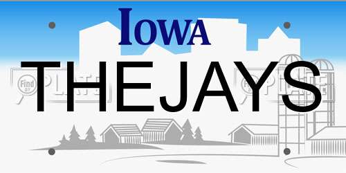 THEJAYS Iowa License Plate