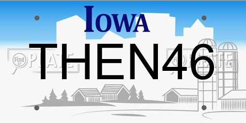 THEN46 Iowa License Plate