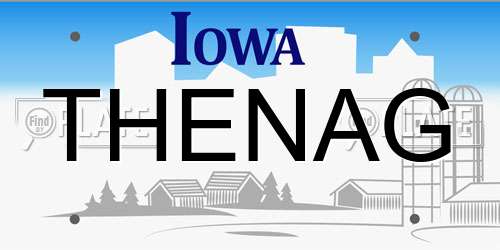 THENAG Iowa License Plate