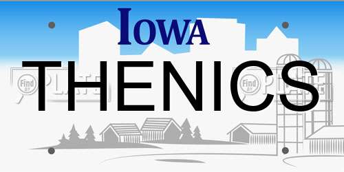 THENICS Iowa License Plate