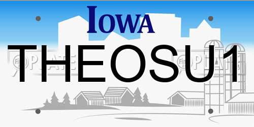 THEOSU1 Iowa License Plate