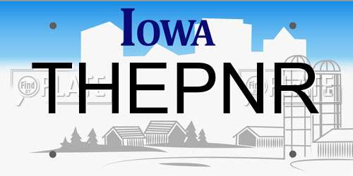 THEPNR Iowa License Plate