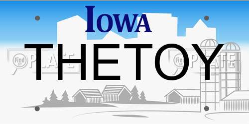 THETOY Iowa License Plate