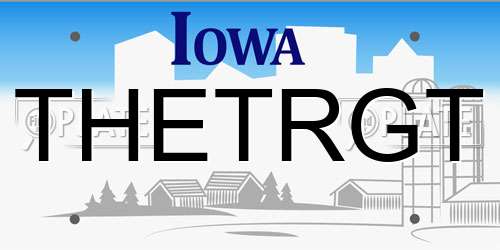 THETRGT Iowa License Plate
