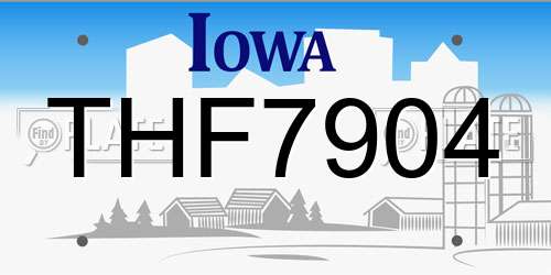 THF7904 Iowa License Plate