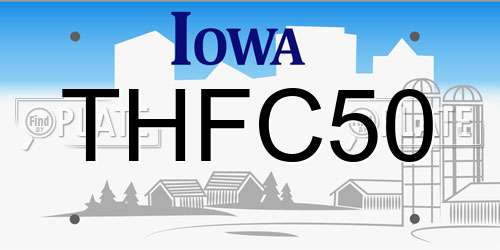 THFC50 Iowa License Plate