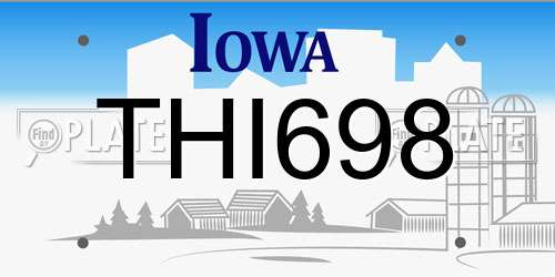 THI698 Iowa License Plate