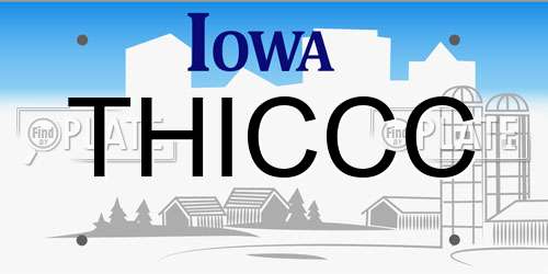 THICCC Iowa License Plate