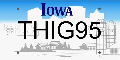 THIG95 Iowa License Plate