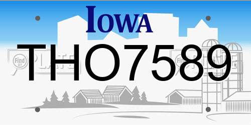 THO7589 Iowa License Plate