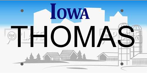 THOMAS Iowa License Plate