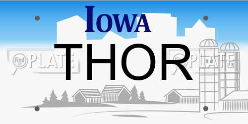 THOR Iowa License Plate