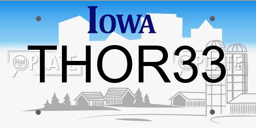 THOR33 Iowa License Plate