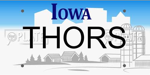 THORS Iowa License Plate