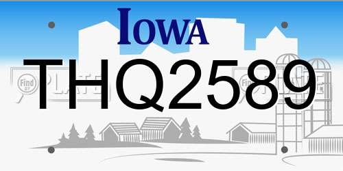 THQ2589 Iowa License Plate