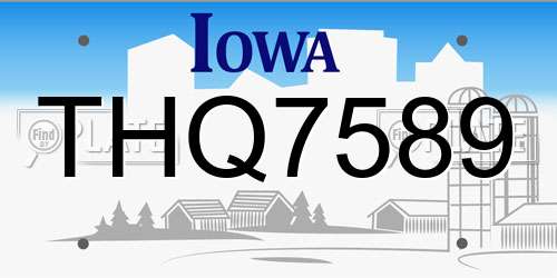 THQ7589 Iowa License Plate