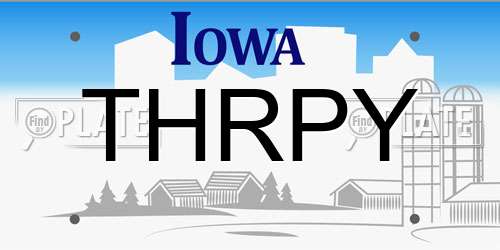 THRPY Iowa License Plate