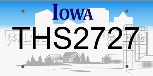 THS2727 Iowa License Plate