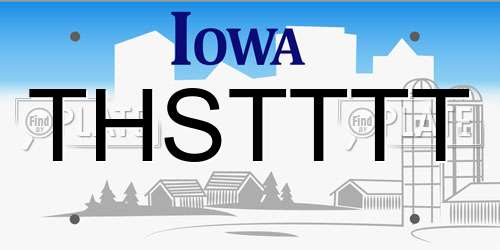 THSTTTT Iowa License Plate