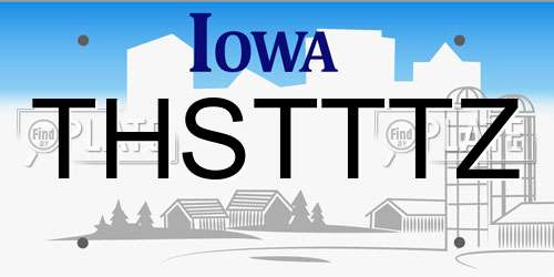 THSTTTZ Iowa License Plate