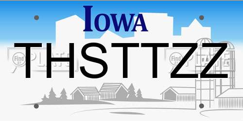 THSTTZZ Iowa License Plate